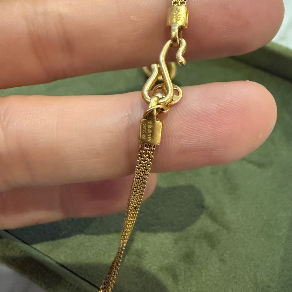 22k GOLD Vintage (916) Mesh Chain Necklace S-hook Clasp 20” - Picture 5 of 5